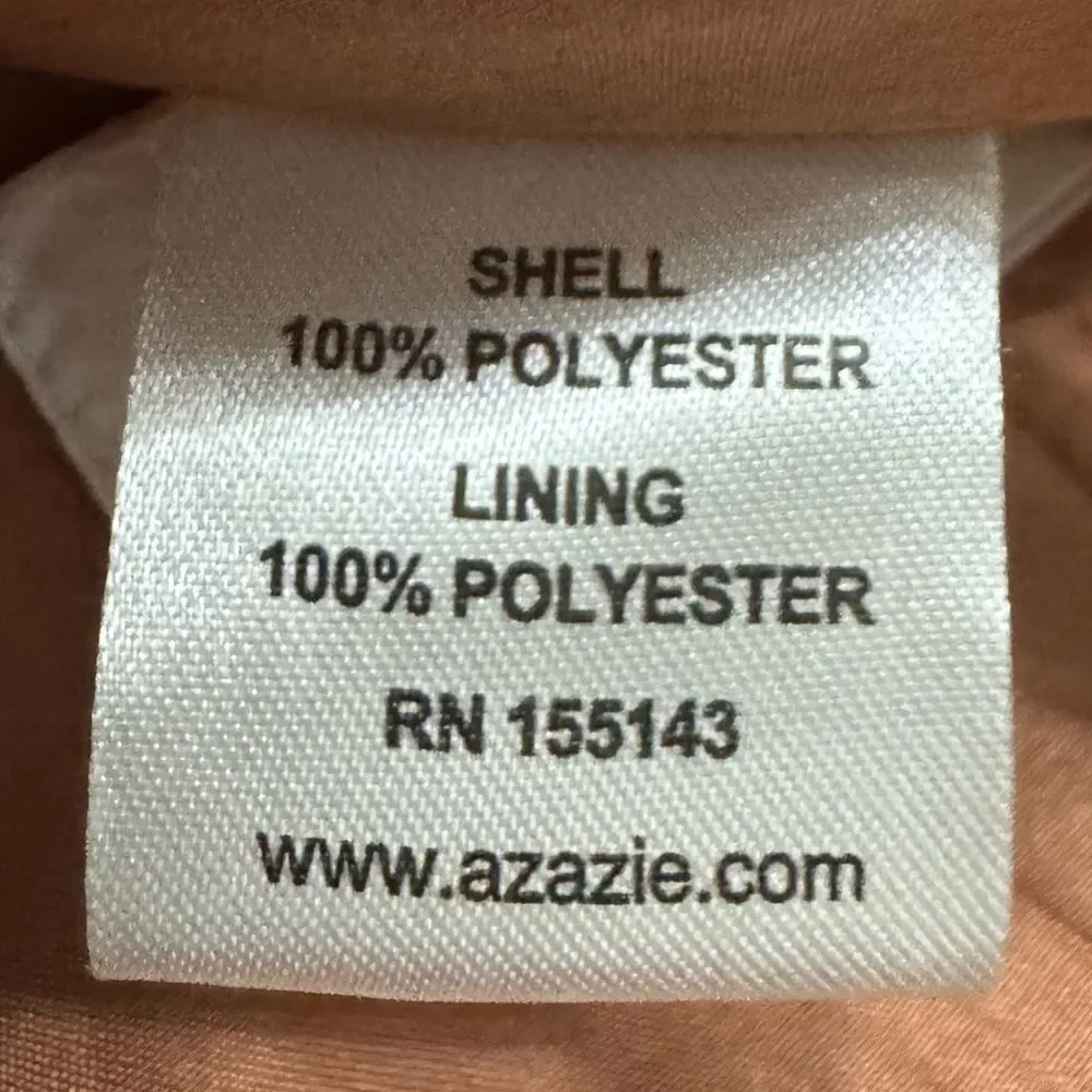 BARBIE AZAZIE 1007 Criss Cross Strap Stretch Satin Sheath Dress Bronzer. Size A8